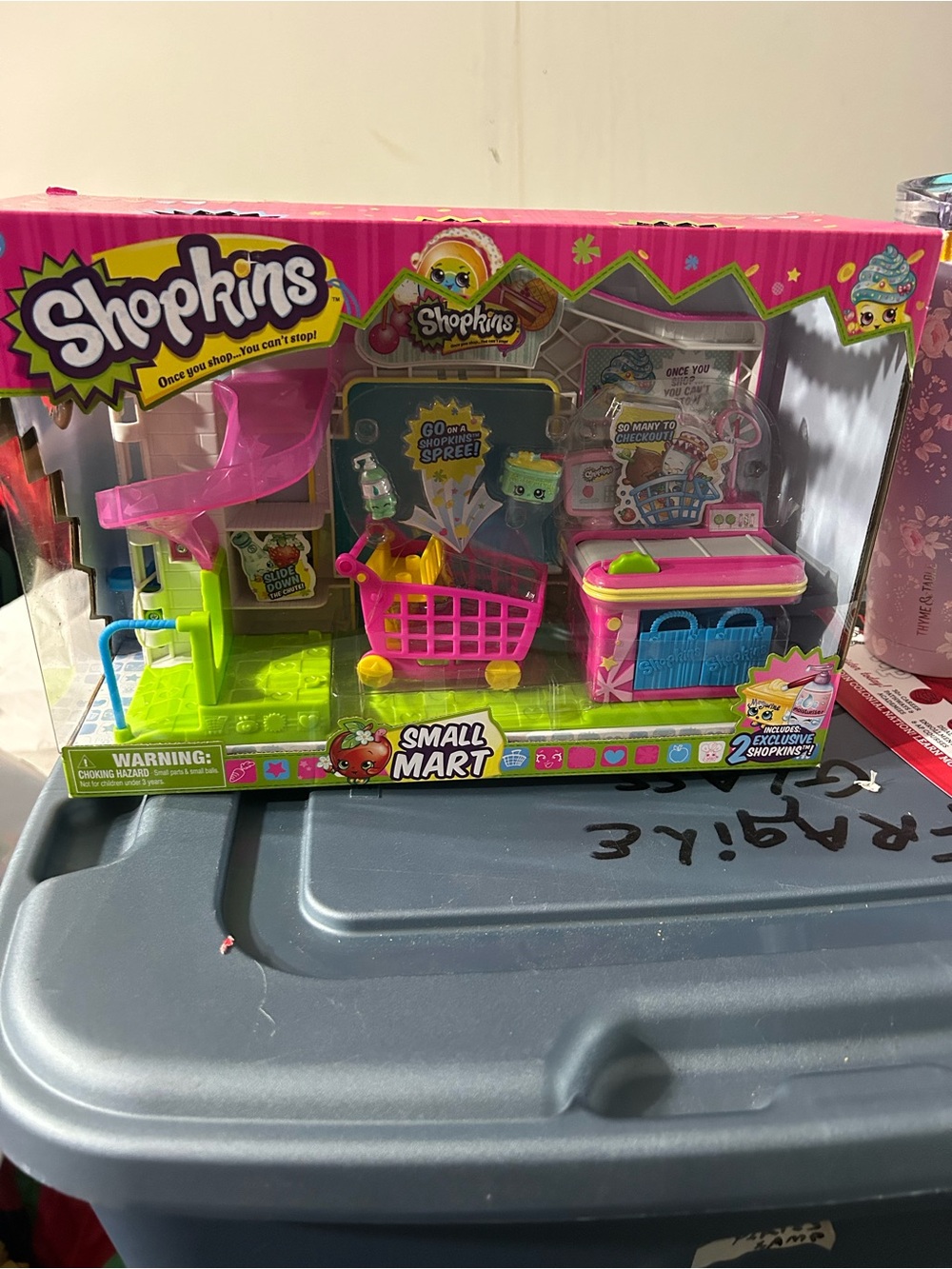Shopkins Small Mart Playset - Pink, Green & Blue